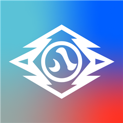 色見本。水色・青・赤のグラデーション。