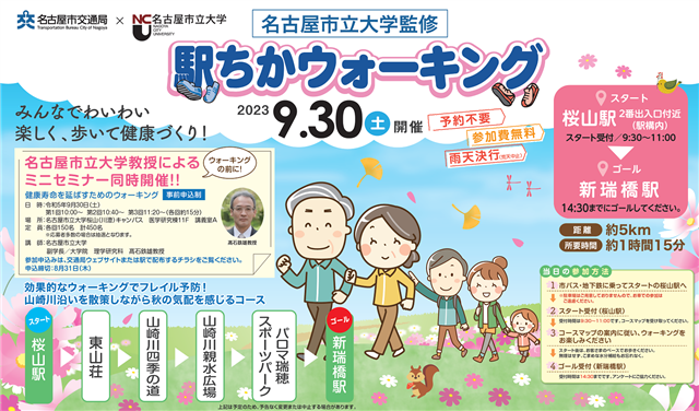 名古屋市立大学監修 駅ちかウォーキングPRポスターの画像
